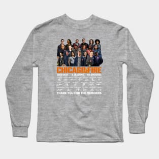 Chicago Fire Tv Series 2021 2021 8 Seasons 180 Episodes Signatures Thank You For The Memories Long Sleeve T-Shirt